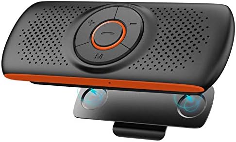 Netvip 車載 ワイヤレススピーカー ハンズフリーキット Line通話対応 車内通話 音楽再生 内蔵マイク Tfカードプレーヤー Siri Googleアシスタント自動電源off 高音質 大音量 2台待ち受け Bluetooth 4 2 で 磁気サンバイザークリップ付き 車 家 オフィスに用