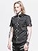 Black Shirt for Men Steampunk Short Sleeves Blouse Tops Rock Shirt with Snap Buttons