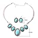 Qiyun (TM) Tibet Silver Collar Choker Turquoise Blue Bead Stone Necklace Earrings Set