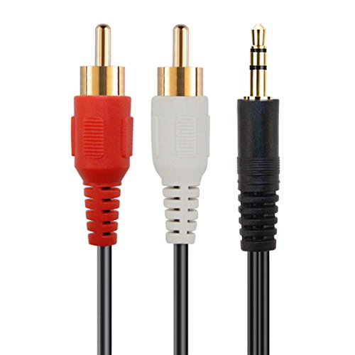 Rca Cable 30ft, Tanbin 30ft 3.5mm Male to 2 RCA Stereo Audio Cable, Auxiliary Stereo Y Splitter Adapter Male to Male RCA Plugger Connectors for iPhone, iPad, phones, Tablets, Mp3 and more