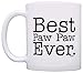 ThisWear Father's Day Gift for Grandpa Best Paw Paw Ever Gift 11oz Ceramic Coffee Mug with Handle White