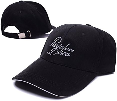 HEJIAXIN Panic At The Disco Band Logo Adjustable Baseball Caps Unisex Snapback Embroidery Hats - Black/White