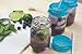 Blossom Mason and Canning Jar Sipping and Drinking Lid Caps, Silicone, For Standard Size Mason Jars, 3.5-Inches; Blue; Set of 4