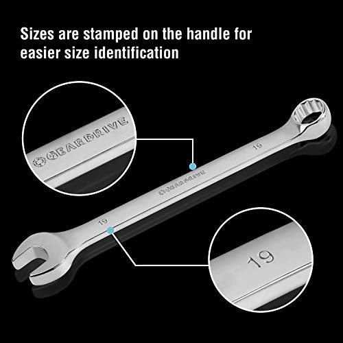 GEARDRIVE 22-piece Combination Wrench Set, Inch/Metric, with Plastic Tray - Thumbnail 3