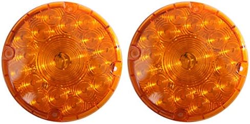 WildAuto 2Pcs 7''LED Round Trailer Tail lights, 17 LED Turn Signal Lights with Weathertight Gasket, IP68 Waterproof Stop Brake Turn Lights for Pickup/Trailer/Truck/Car/Bus/RV (Yellow)