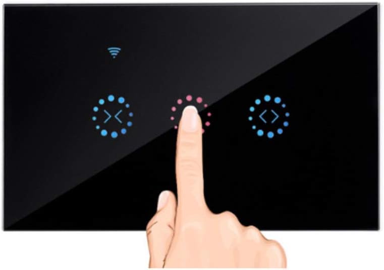 WiFi Smart Curtain Switch,Smart Light Switch,App Remote Control Tempered Glass Touch Screen, Control Your Fixtures from Anywhere, No Hub Needed