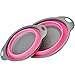Tuscom Round Foldable Silicone Colander Strainer ，for Kitchen Gadget Bathroom Fruit Vegetable Washing Basket Tool （4 Colors） (hot Pink, L)