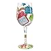 Designs by Lolita “Sister BFF” Hand-painted Artisan Wine Glass, 15 oz.