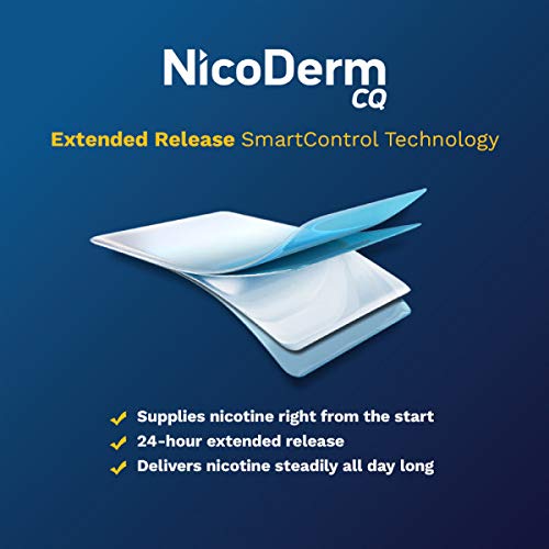 NicoDerm CQ Nicotine Patch, Clear, Step 1 to Quit Smoking, 21mg, 7 Count