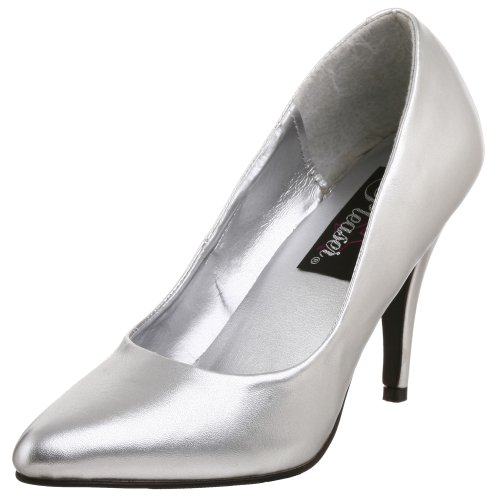 Pleaser Women's Vanity Pump,Silver,5 M