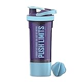 Artoid 24oz Motivational Fitness Workout Sports Protein Shaker Bottle | Dual Mixing Technology with Whisk and Mix Ball | Twist and Lock Protein Box Storage Included, BPA Free