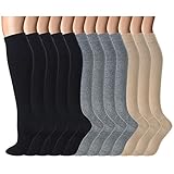 Compression Socks Women Men 15-20 mmHg, 6/7/12-Pairs Mens Womens Athletic Sock for Dress,Running,Medical,Varicose Veins,Travel