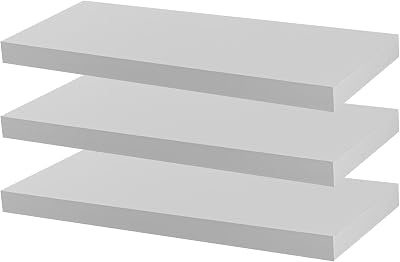 Harbour Housewares 60cm White Floating Wall Shelf Pack of 3