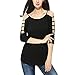 BOBIBI Women's Summer Casual Loose Hollowed Out Shoulder Three Quarter Sleeve Shirts