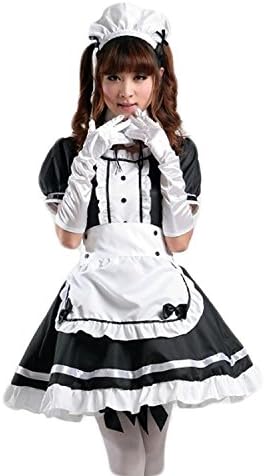 PLUSYARD Japan Anime Lolita Dress French Maid Costumes Plus Size