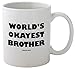 Funny Guy Mugs World's Okayest Brother Ceramic Coffee Mug - 11oz - Ideal Funny Coffee Mug for Women and Men - Hilarious Novelty Coffee Cup with Witty Sayings