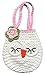 Sarah & Victoria Sweetheart Owl Mini Purse for Little Girls, Ivory & Pink Handbag, Pretty Pink Heart On Back, Soft Crochet