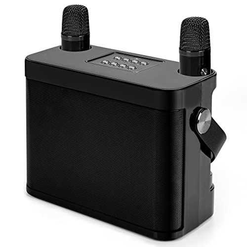 JIEFOCH Portable Karaoke Machine with 2 Wireless Karaoke Microphones