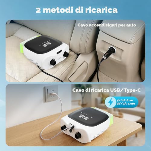 Electric SUP Pump 20PSI Rechargeable Paddle Board Inflator with Intelligent Dual Stage Inflation & Auto-Off, 6 Nozzles, Portable Wireless for Kayak, Tent, Mattress, Pool