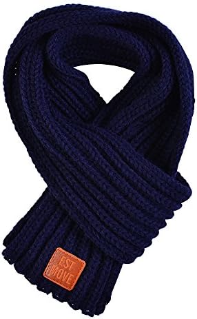 Kids Winter Warm Knit Scarves Fashion Solid Color Cable Scarf Boys Girls