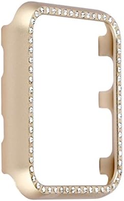 Apple Watch Bumper 38mm, Bling Crystal Rhinestone Diamond Aluminum Protective Frame Cover for 38mm Apple Watch Series 3, Series 2, Series 1 - Gold