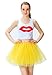 Women's Athletic Tutus Elastic 4 Layered Tulle Tutu Skirt | Colorful Running Skirts | One Size Fits Most (Yellow)