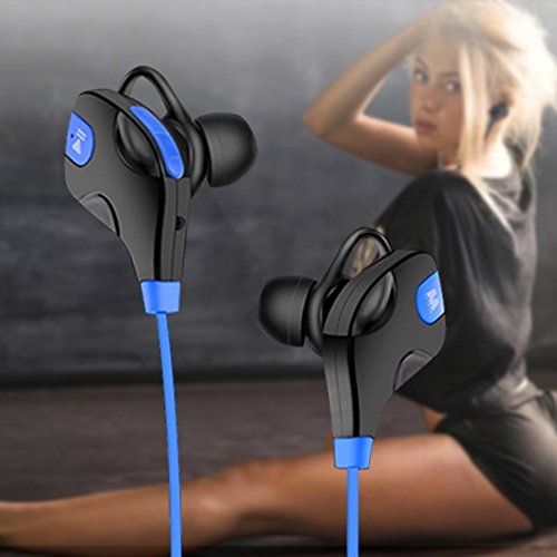 Prime wireless bluetooth headset - Hands free noise cancelling with microphone - Best over ear waterproofing headphones for sports 4.1 version portable for use with iPhones, Androids and most devices - Thumbnail 6