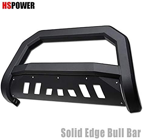 HS Power Matte Black Bull Bar Compatible with 2005-2010 for Grand Cherokee / Commander Bumper Guard Solid Edge Bold Brush
