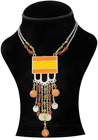 WOAP Multi Colour Football With Mulit Colour Apoxy Metal Tab Necklace.