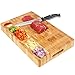 HHXRI Organic Bamboo Cheese Board and Knife Set for Kitchen (15.8x9.8x1.2'')…