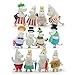 12 Pcs Mini Kawaii Moomin Hippo Family Action Figures Figurines Dolls Toy, Kids Birthday Party Cake Toppers, Cake Toppers Decoration
