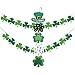 St. Patrick's Day Decorations Sets Themed Hanging Welcome Sign and 2 Strings of Felt Shamrock Clover Garland Banner- St. Patrick 's Day Banner Decor - St. Patrick 's Day Garland Decorations