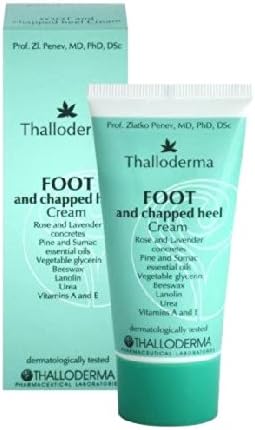 Foot & Heel Cream with Concretes of Rosa-Damascena & Lavender, Essential Oils, Beeswax, Urea, Vitamins - 50ml by Thalloderma