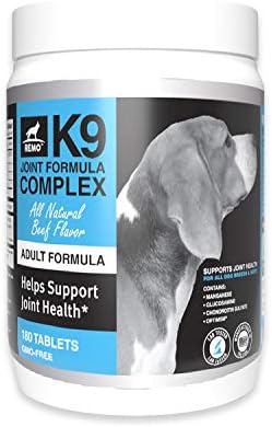 Remo K9 Joint Formula Complex – All-Natural Beef Flavor Animal Supplement – Helps Support Your Dog’s Joint Health – 180 Tablets (90 Day Supply)