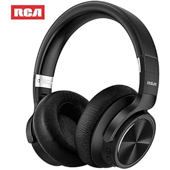 RCA [Upgraded] Active Noise Cancelling Headphones, Over Ear Wireless Bluetooth Headset with CVC 6.0 Microphone, 30Hrs Playtime, Foldable Soft Protein Earpads Earphones for Travel Work TV PC Phone