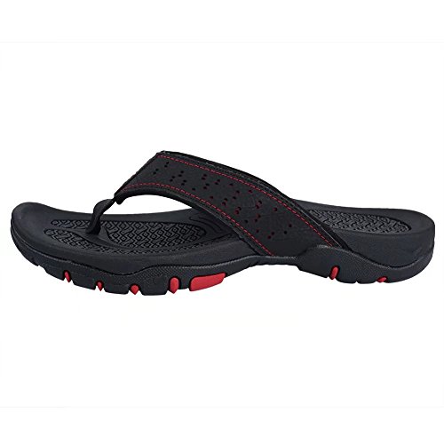 Comfortable Flip Flop Slippers for Men Casual Sandals Beach Outdoor Shoes(44,Black)