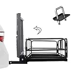 Rear Hitch Cargo Carrier Folding Basket with High Sides 2'' Receivers Rear Foldable Cargo Rack Luggage Basket Trailer Holder