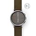 Skagen Connected Men's Signatur Titanium and Leather Hybrid Smartwatch, Color: Silver-Tone, Green (Model: SKT1114)