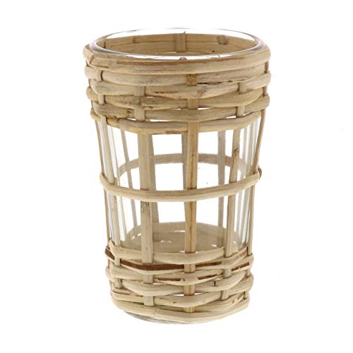 My Swanky Home Woven Rattan Votive Candle Holder Set 2