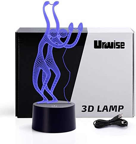 Dancing 3D optical illusion night lights, seven color variations, smart touch button USB and battery power, amazing creative art design for children's Christmas gifts