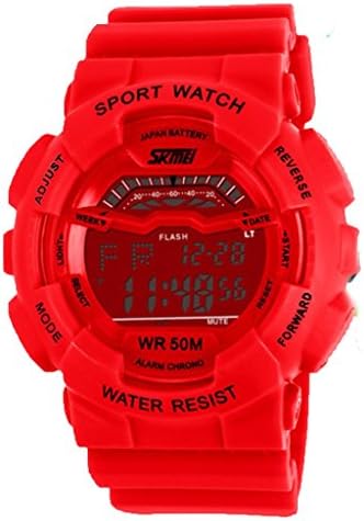 Red Silicone Waterproof Quartz Wrist Watches for Sport