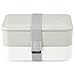 Cool Gray Bento Box - Multi-Compartment Bento Lunch Box with Free Utensils