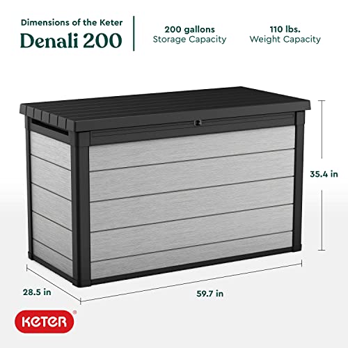 Patio, Lawn & Garden Deck Boxes Keter Grey/Black Denali 150 Gal All