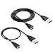 CABLOR 2PCS CHARGER FOR FITBIT CHARGE HR ，REPLACEMENT USB CHARGER CHARGING CABLE FOR FITBIT CHARGE HR BAND WIRELESS, QUALITY POWER CHARGING CORD (BLACK)