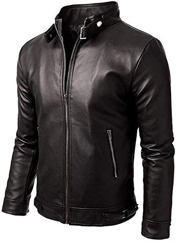 MOZRI Pure Genuine Leather Black Jacket for Men's