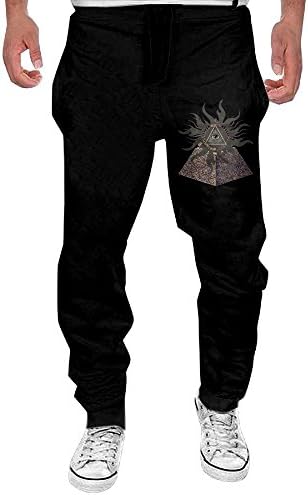 Cindly Fashion Eye Of Pyramid Sweatpants Long Pant For Men Black