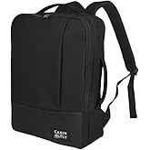 CabinFly Bellanca Air Canada And WestJet Personal Item Size Backpack Under Seat Carry-on Bag Flair Airlines Hand Luggage (Black, 16x12x4/6In)