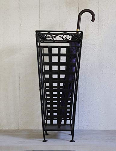 Metal Umbrella Stand Canes Walking Stick Holder Storage Rack in Cage Design Furniture 13 x 13 x 28.5 Inches - Thumbnail 4