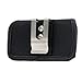 (PLUS SIZE) Sideways Heavy Duty Rugged Nylon Canvas Protective Carrying Cell Phone Case Pouch (with Metal belt Clip) for Samsung Galaxy Grand Prime SM-G530H (PERFECT Fits With THICK DUAL LAYER PROTECTOR / LIFEPROOF / WATERPROOF / SHOCKPROOF ) - BLACK