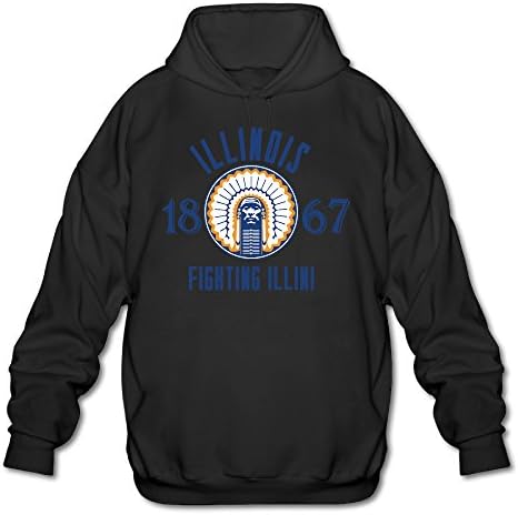 ElishaJ Men's Hoodie University Of Illinois Black Size L